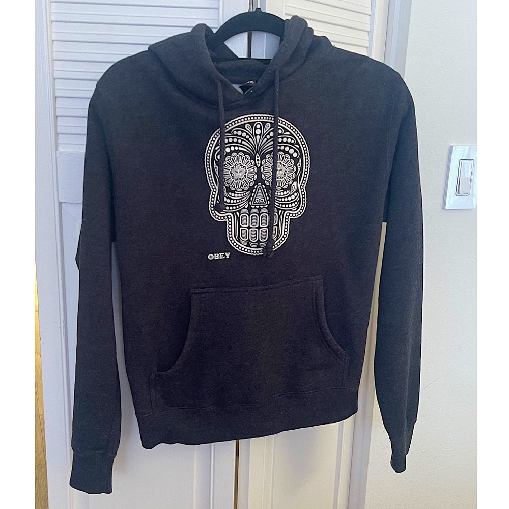 Obey Women’s Hoodie - Charcoal (S) *glow in the dark*